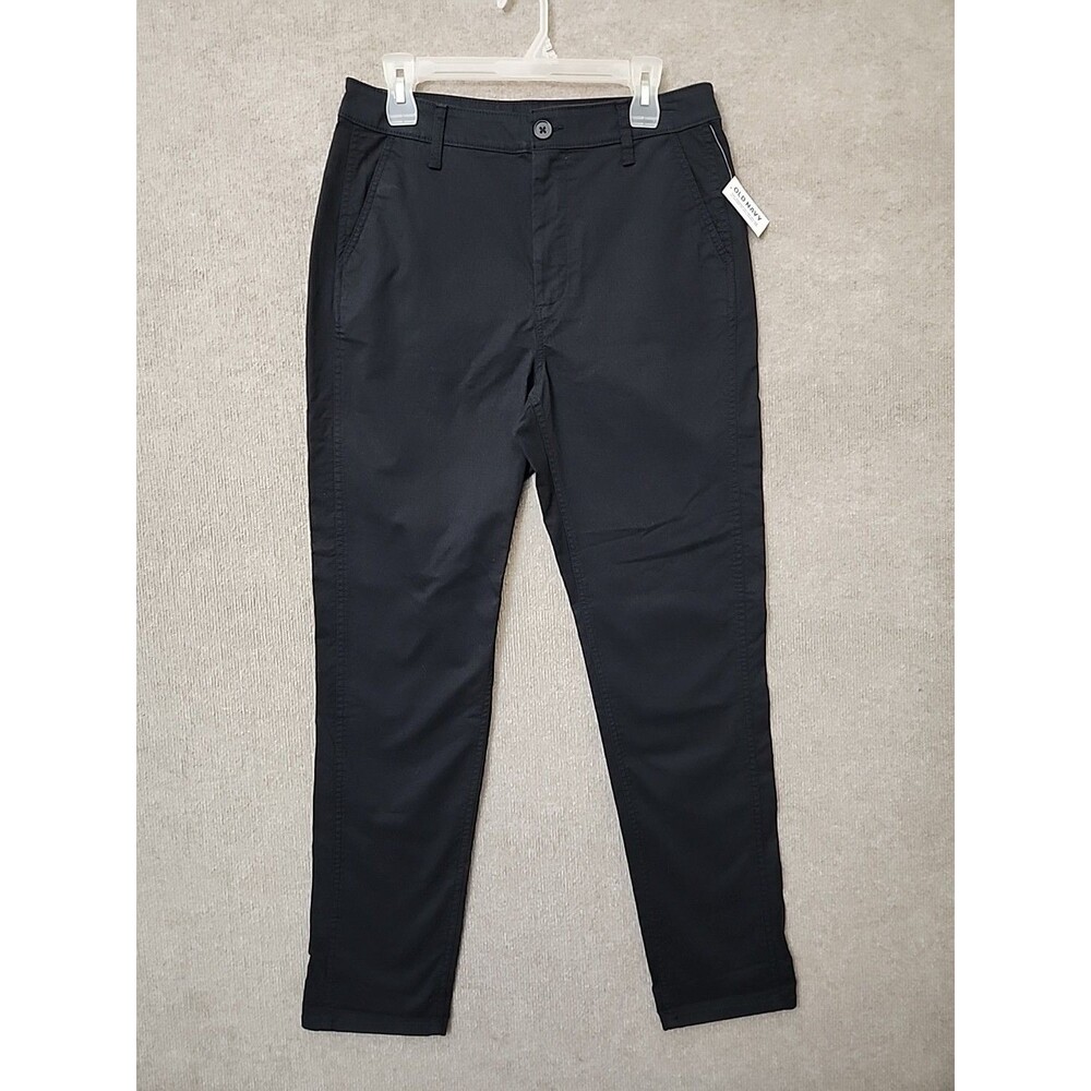 Old Navy OG Straight Chino Pants Womens 10 Black Cotton Stretch NEW